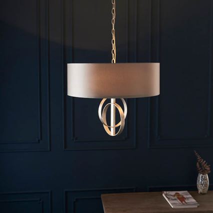 Endon 95216 - Kronleuchter an Kette 3xE27/10W/230V Ø 60 cm grau