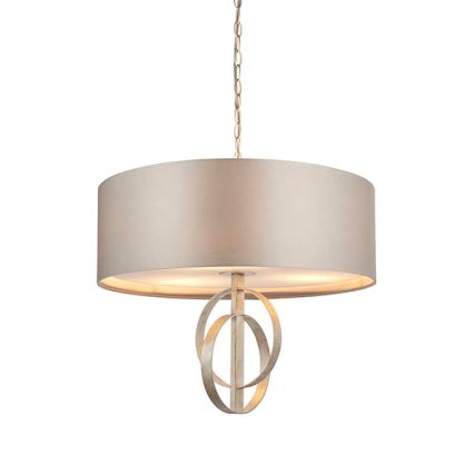 Endon 95216 - Kronleuchter an Kette 3xE27/10W/230V Ø 60 cm grau