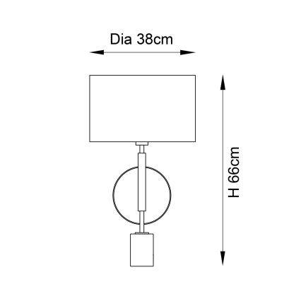 Endon 95217 - Lampe de table 1xE27/10W/230V gris/noir