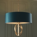 Endon 95219 - Kronleuchter mit Kette 5xE27/10W/230V, Ø 70 cm, blau/messing