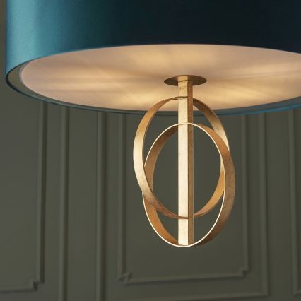 Endon 95219 - Lampadario a sospensione con catena 5xE27/10W/230V Ø 70 cm blu/ottone