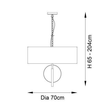 Endon 95219 - Lampadario a sospensione con catena 5xE27/10W/230V Ø 70 cm blu/ottone