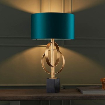 Endon 95221 - Lampada da tavolo 1xE27/10W/230V blu/ottone/nero