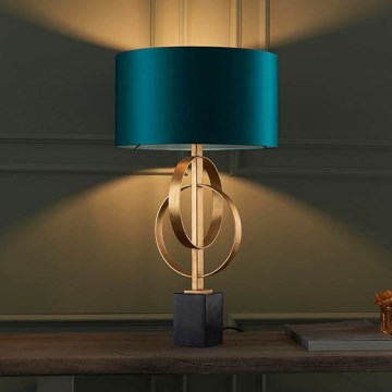 Endon 95221 - Lampe de table 1xE27/10W/230V bleu/laiton/noir