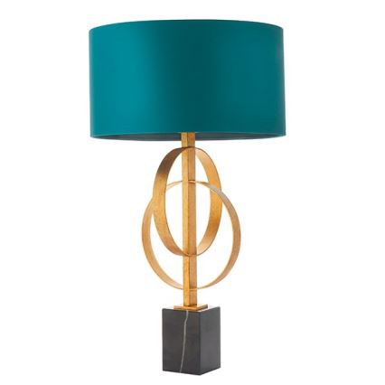 Endon 95221 - Tischlampe 1xE27/10W/230V Blau/Messing/Schwarz