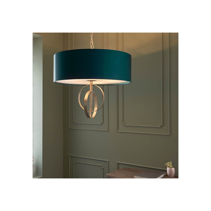 Endon 95223 - Kronleuchter mit Kette 5xE27/10W/230V Ø 70 cm blau/grau