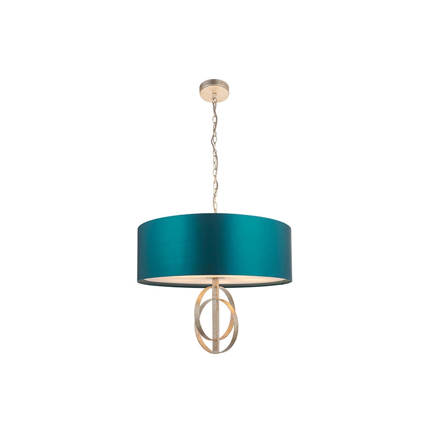 Endon 95223 - Kronleuchter mit Kette 5xE27/10W/230V Ø 70 cm blau/grau