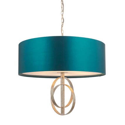 Endon 95223 - Kronleuchter mit Kette 5xE27/10W/230V Ø 70 cm blau/grau