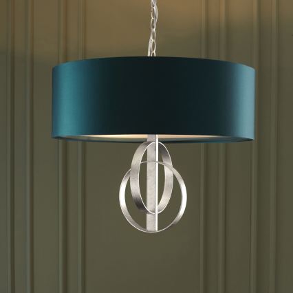 Endon 95224 - Lampadario a catena 3xE27/10W/230V Ø 60 cm blu/grigio
