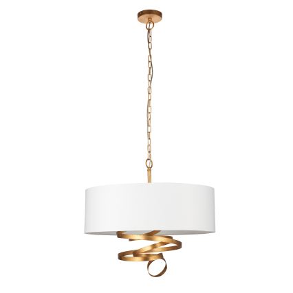Endon 95268 - Lustre suspendu sur chaîne 3xE14/6W/230V Ø 60 cm blanc/laiton