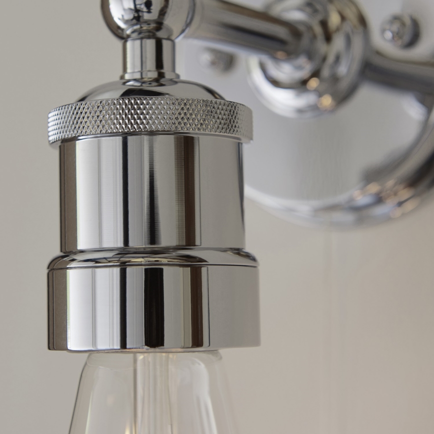 Endon 95505 - Badezimmer-Wandleuchte MILLER 1xE27/6W/230V IP44 glänzender Chrom