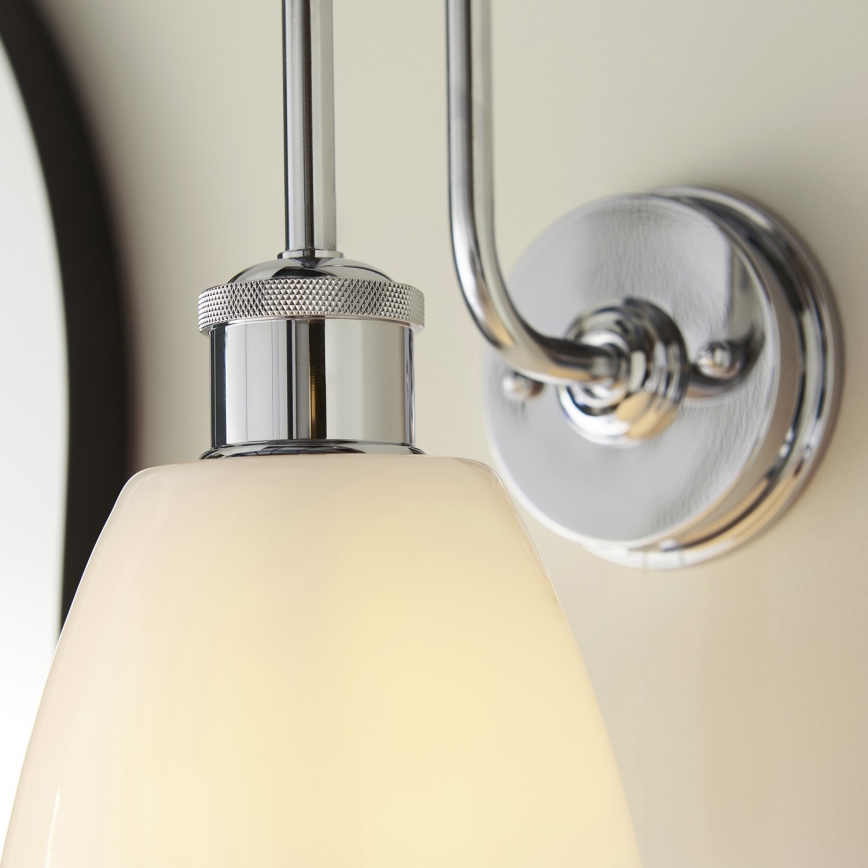 Endon 95506 - Applique murale pour salle de bains PIPER 1xE27/10W/230V IP44 chrome brillant/blanc