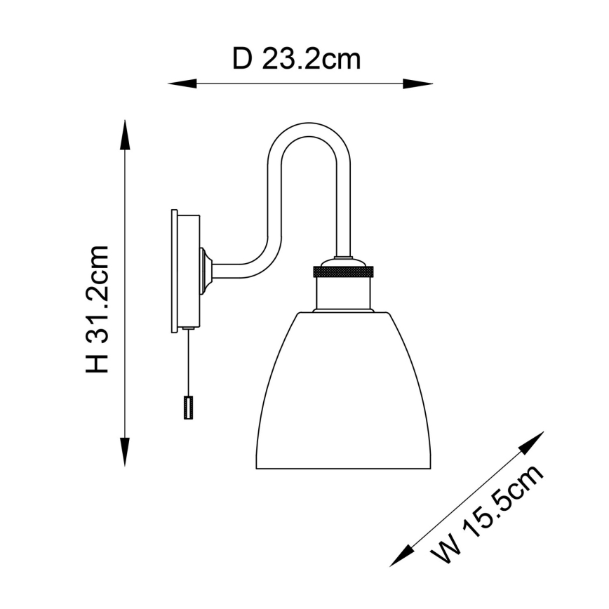 Endon 95506 - Badezimmer-Wandleuchte PIPER 1xE27/10W/230V IP44 glänzender Chrom/weiß
