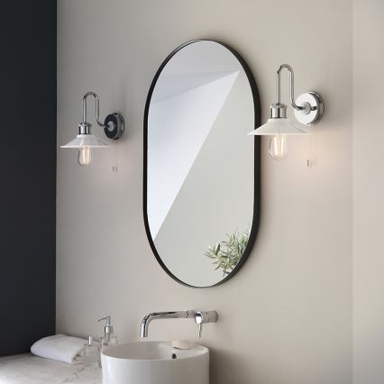 Endon 95508 - Badezimmer-Wandleuchte MARIS 1xE27/6W/230V IP44 glänzender Chrom/Weiß