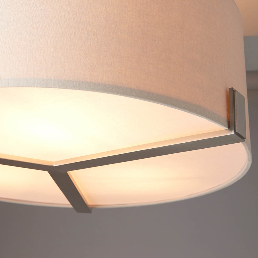 Endon 95834 - Lampadario a sospensione con supporto rigido HAYFIELD 3xE27/40W/230V cromo opaco/beige