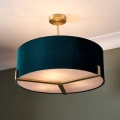 Endon 95839 - Lampadario a sospensione con supporto rigido HAYFIELD 3xE27/40W/230V ottone/verde