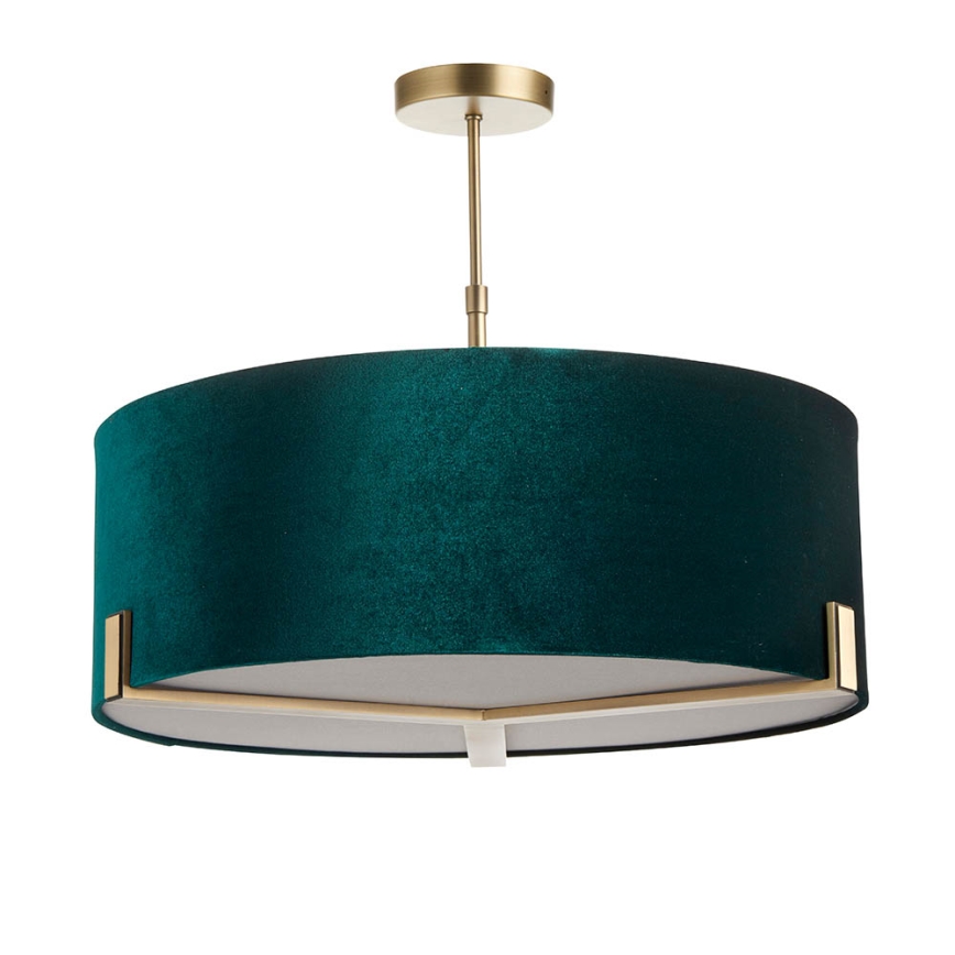 Endon 95839 - Lampadario a sospensione con supporto rigido HAYFIELD 3xE27/40W/230V ottone/verde