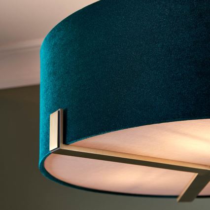 Endon 95839 - Lampadario a sospensione con supporto rigido HAYFIELD 3xE27/40W/230V ottone/verde