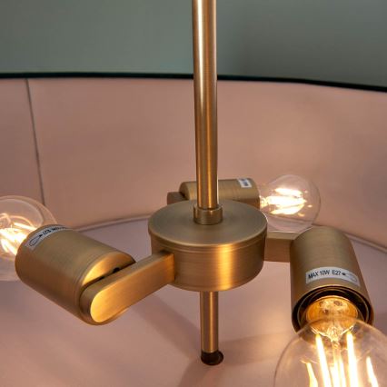 Endon 95839 - Lampadario a sospensione con supporto rigido HAYFIELD 3xE27/40W/230V ottone/verde