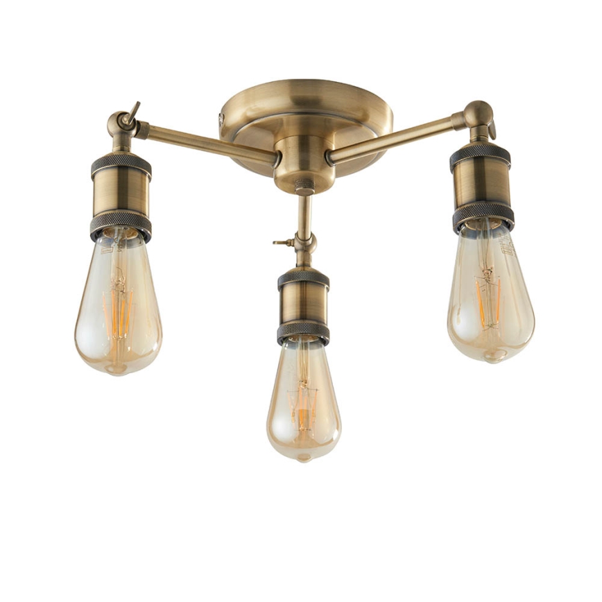 Endon 97243 - Faretto HAL 3xE27/10W/230V ottone