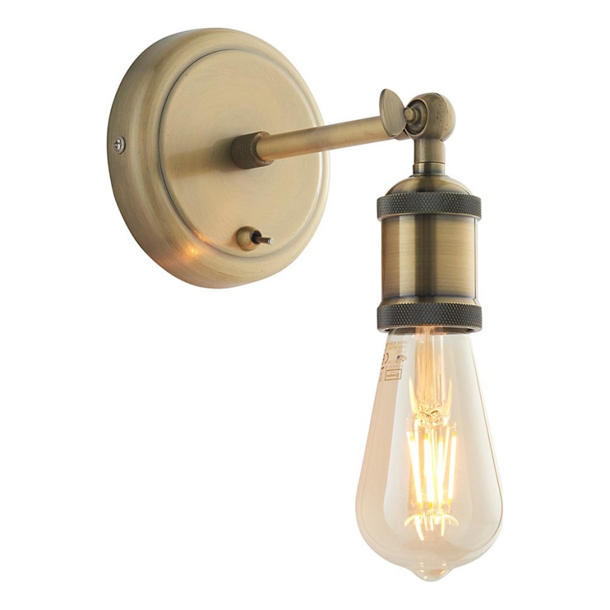 Endon 97245 - Faretto da parete HAL 1xE27/10W/230V ottone