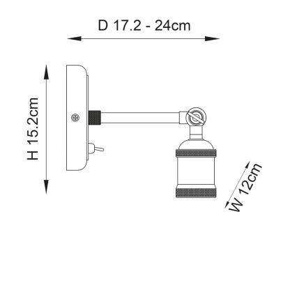 Endon 97245 - Faretto da parete HAL 1xE27/10W/230V ottone