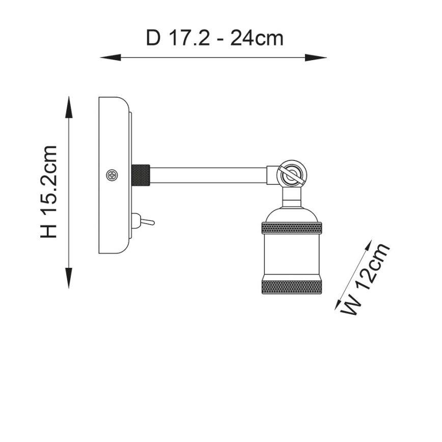 Endon 97245 - Wandspot HAL 1xE27/10W/230V Messing
