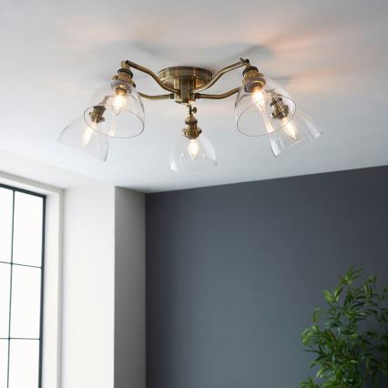 Endon 97248 - Faretto HANSEN 5xE14/7W/230V in ottone