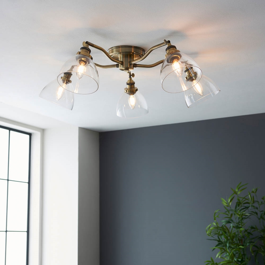 Endon 97248 - Faretto HANSEN 5xE14/7W/230V in ottone