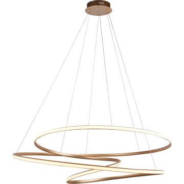 Endon 97645 - TWIRL dimmbare LED-Pendelleuchte an Stahlseil LED/131W/230V 3000K goldfarben