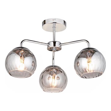 Endon 97971 - Plafoniera DIMPLE 3xE14/7W/230V cromo lucido/grigio fumé