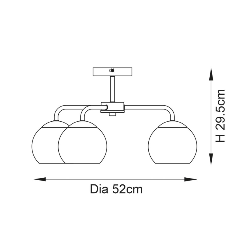 Endon 97971 - Plafonnier DIMPLE 3xE14/25W/230V chrome brillant/gris fumé