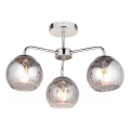 Endon 97971 - Plafonnier DIMPLE 3xE14/7W/230V, chrome brillant / gris fumé