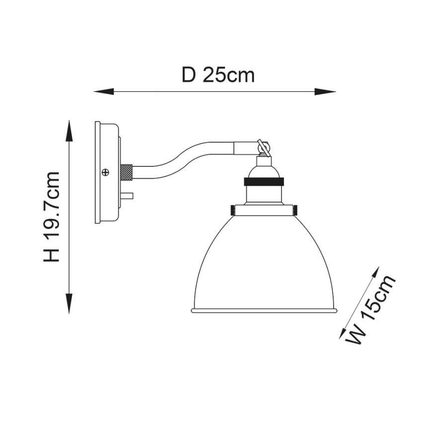 Endon 98746 - Spot mural FRANKLIN 1xE14/7W/230V laiton