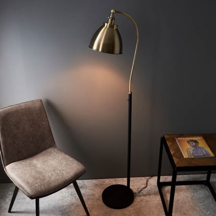 Endon 98748 - Lampada da terra FRANKLIN 1xE27/10W/230V ottone/nero