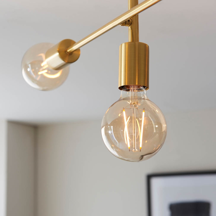 Endon 98786 - Lustre sur tige SOHAN 5xE27/10W/230V en laiton