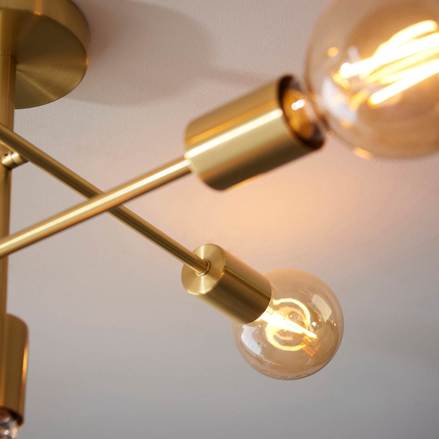 Endon 98786 - Lustre sur tige SOHAN 5xE27/10W/230V en laiton