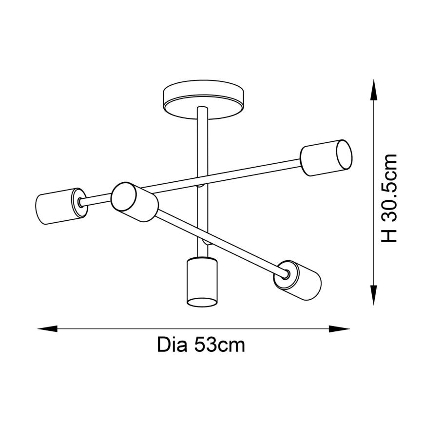 Endon 98786 - Lustre sur tige SOHAN 5xE27/10W/230V en laiton