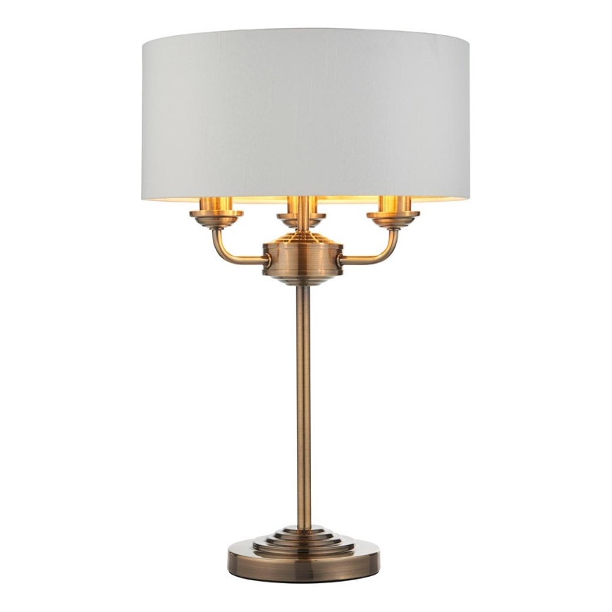 Endon 98932 - Lampada da tavolo HIGHCLERE 3xE14/18W/230V bianco/ottone Ø 32 cm