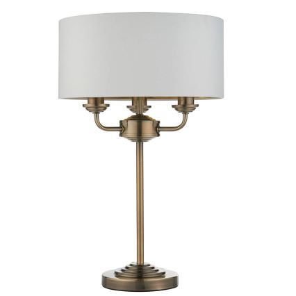 Endon 98932 - Lampada da tavolo HIGHCLERE 3xE14/18W/230V bianco/ottone Ø 32 cm