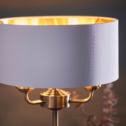 Endon 98932 - Lampada da tavolo HIGHCLERE 3xE14/18W/230V bianco/ottone Ø 32 cm