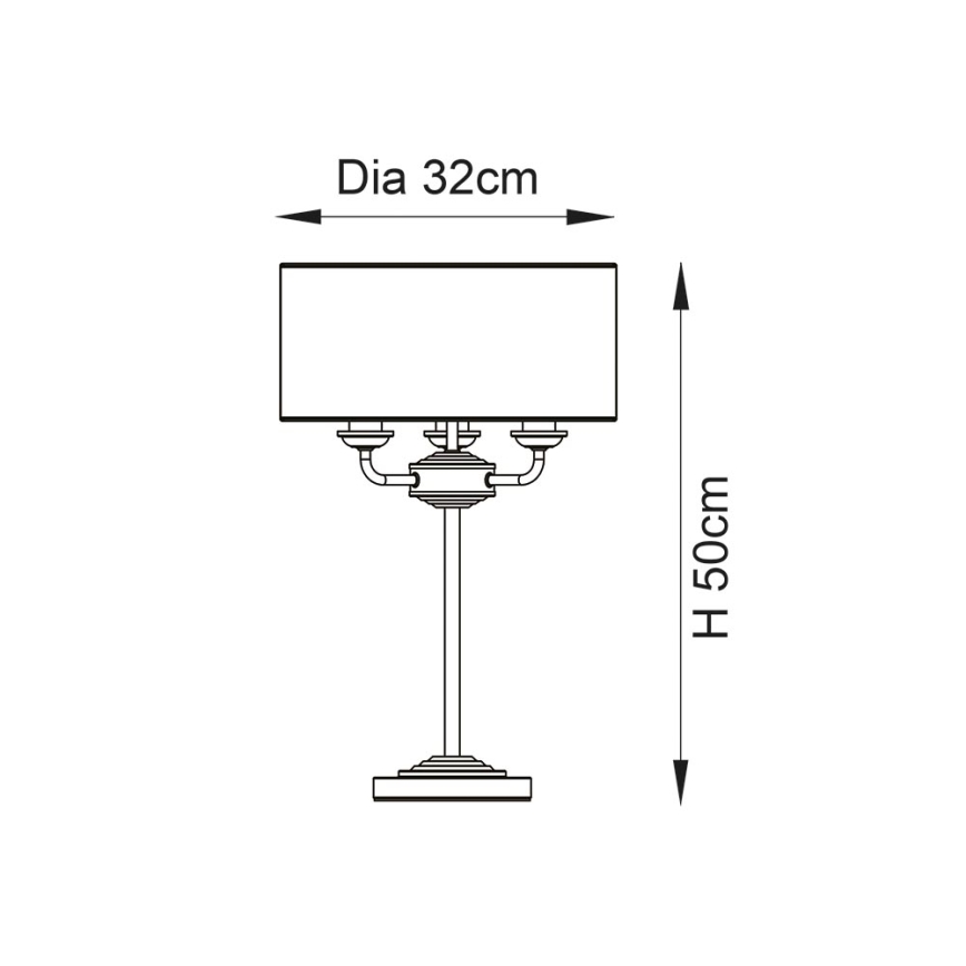 Endon 98932 - Lampe de table HIGHCLERE 3xE14/18W/230V blanche/laiton Ø 32 cm