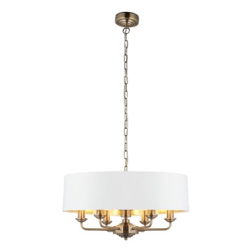 Endon 98933 - Lampadario a sospensione con catena HIGHCLERE 6xE14/40W/230V bianco/ottone