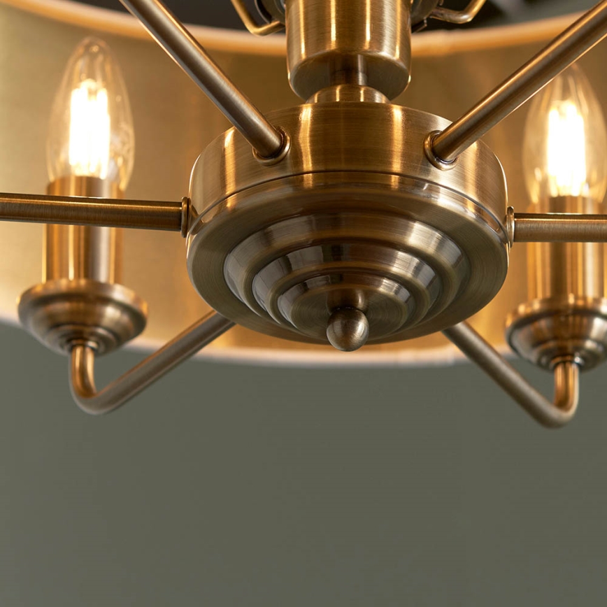 Endon 98933 - Lampadario a sospensione con catena HIGHCLERE 6xE14/40W/230V bianco/ottone