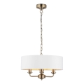 Endon 98934 - Lampadario a sospensione con catena HIGHCLERE 3xE14/40W/230V bianco/ottone