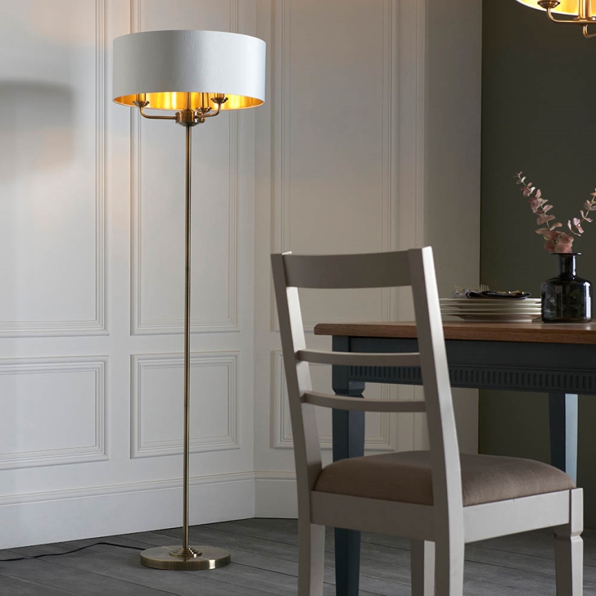 Endon 98935 - Lampadaire HIGHCLERE 3xE14/40W/230V blanc/laiton d. 47 cm