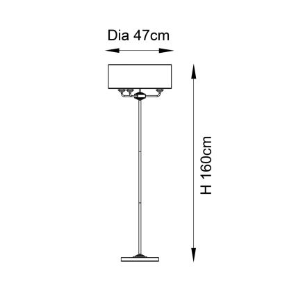 Endon 98935 - Lampadaire HIGHCLERE 3xE14/40W/230V blanc/laiton d. 47 cm