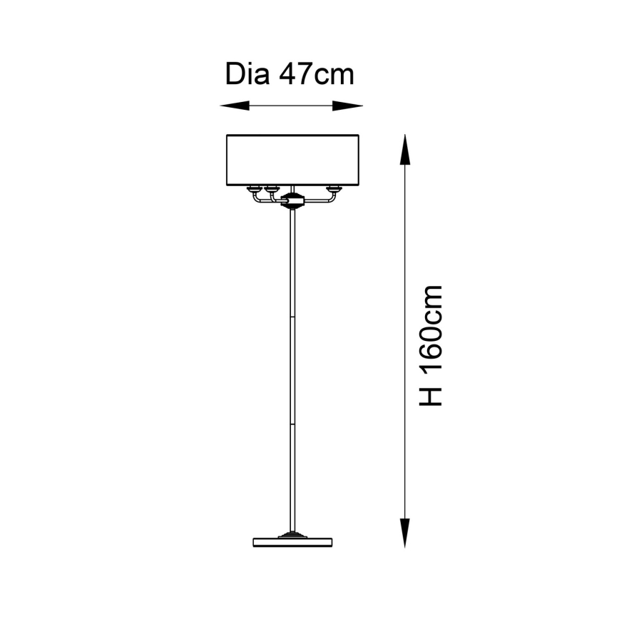 Endon 98935 - Lampadaire HIGHCLERE 3xE14/40W/230V blanc/laiton d. 47 cm