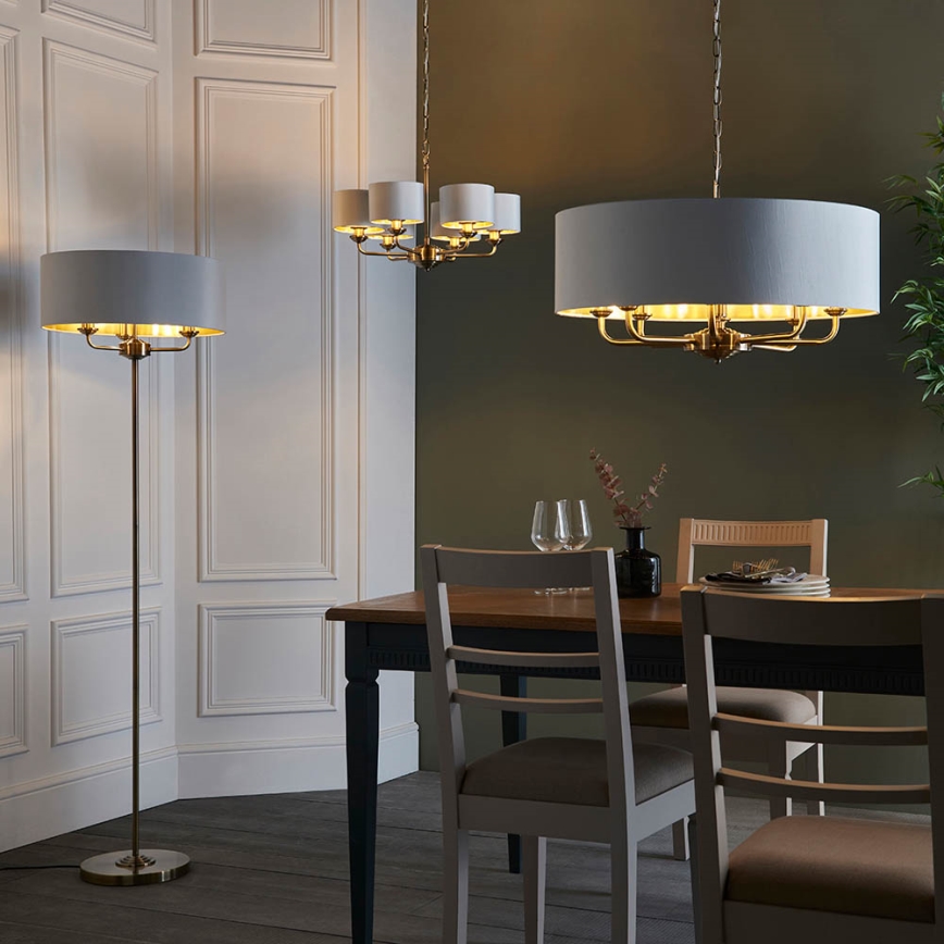 Endon 98936 - Lampadario a sospensione con catena HIGHCLERE 6xE14/28W/230V bianco/ottone