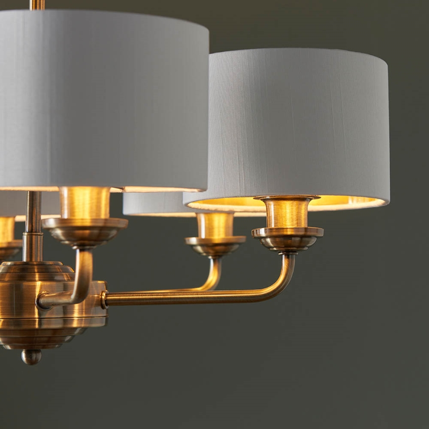 Endon 98936 - Lampadario a sospensione con catena HIGHCLERE 6xE14/28W/230V bianco/ottone